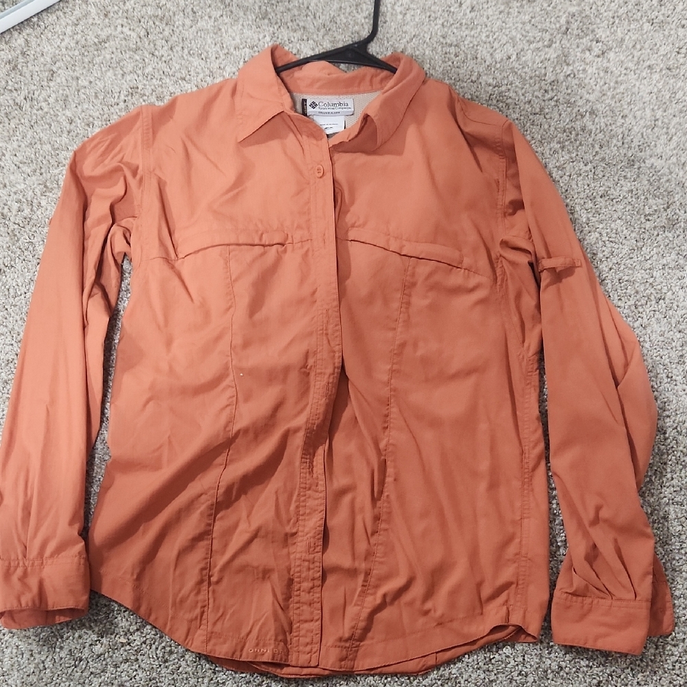 Columbia Men's Casual Button-Down in Rust Orange